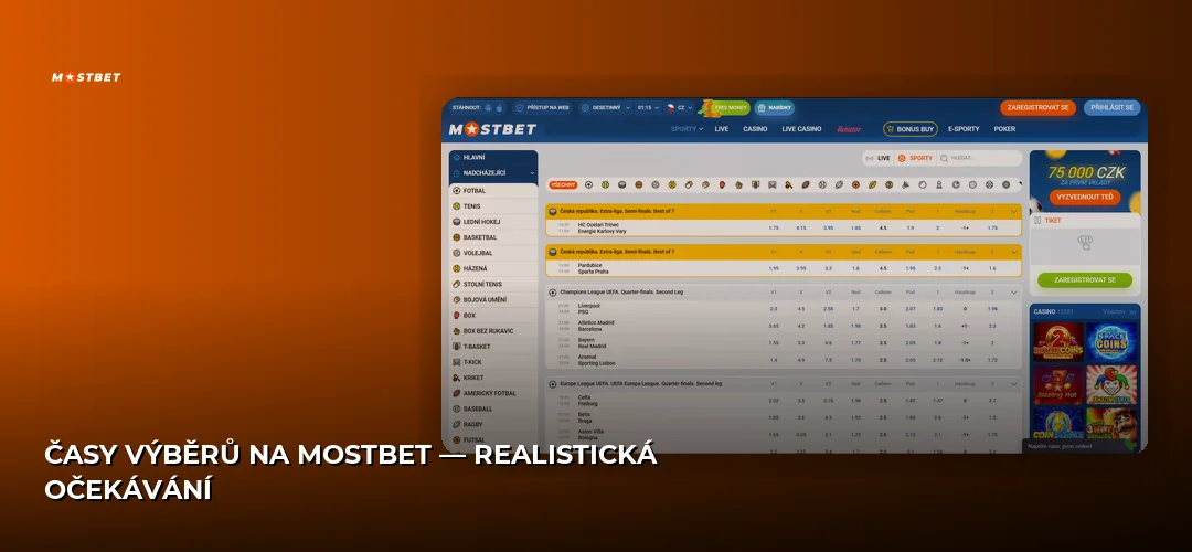 Časy výběrů na Mostbet — realistická očekávání