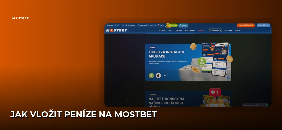 Jak vložit peníze na Mostbet