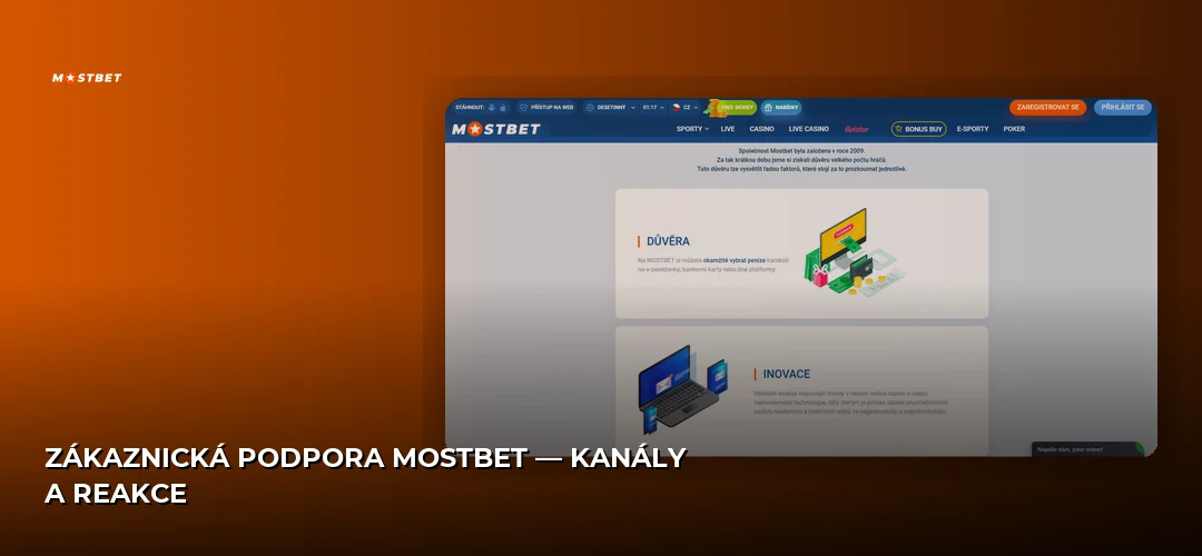 Zákaznická podpora Mostbet — kanály a reakce