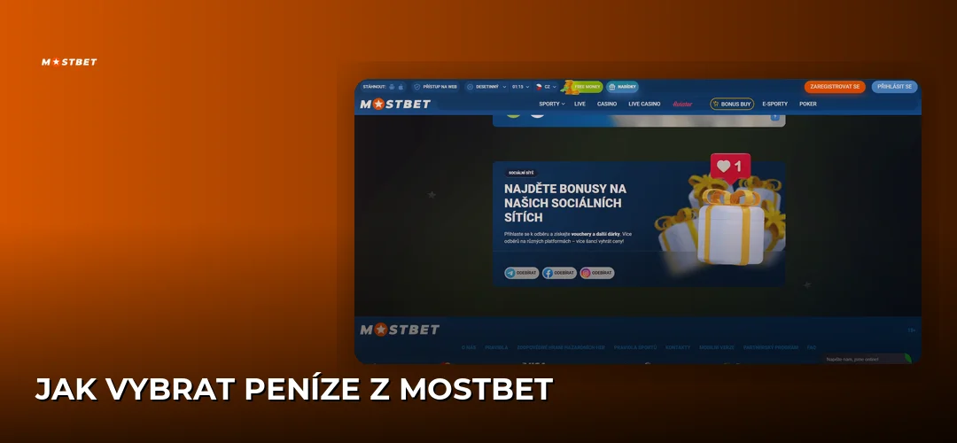 Jak vybrat peníze z Mostbet